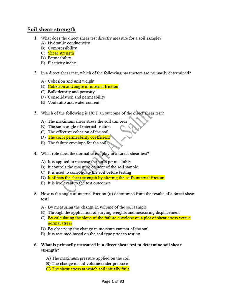 SOIL MECHANICS QUESTIONS AND ANSWERS PDF FREE DOWNLOAD visual data 2