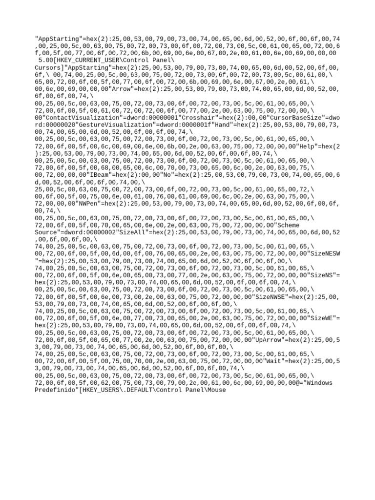 Windows Cursor Settings Registry Guide | PDF | Software | System Software