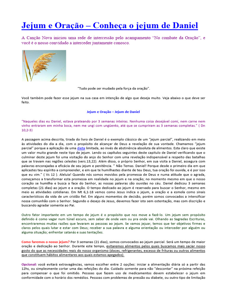 Jejum E Oração Pdf Oração Jejum