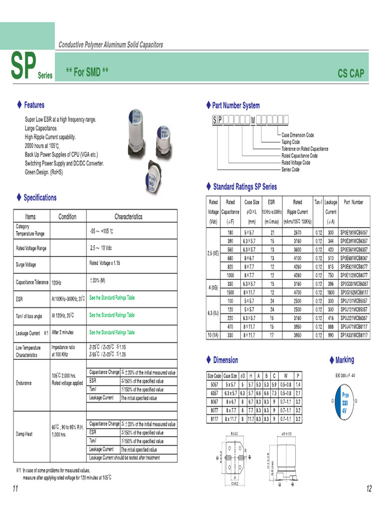 Elite (Polymer SMD) SP Series | PDF
