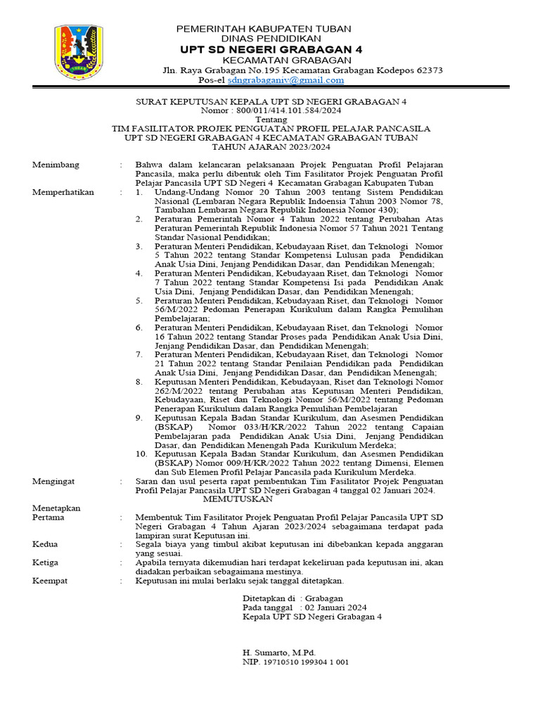 SK P5 SDN Grabagan Iv 2024 | PDF