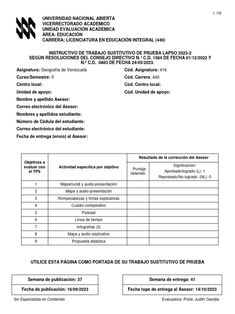 416 Itsp 2023-2 | PDF | Evaluación | Venezuela