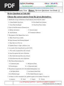 History Review Questions For Grade 12
