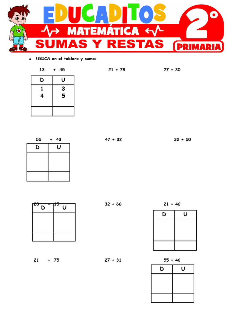 Sumas Para Segundo Grado De Primaria Pdf Image To U