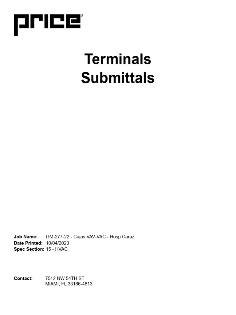 Submittals - Cajas VAV-VAC - Hosp Caraz | PDF | Duct (Flow) | Equipment