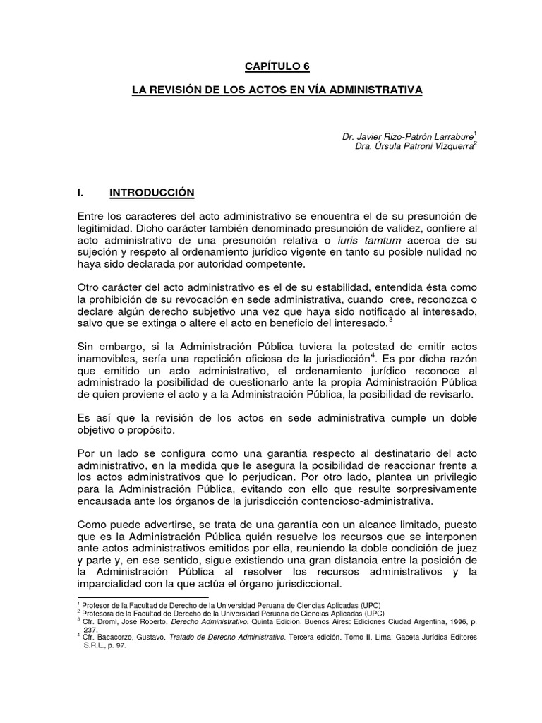 01-B. Javier Rizo-Patrón y Úrsula Vizquerra, Revisión de Los Actos en ...