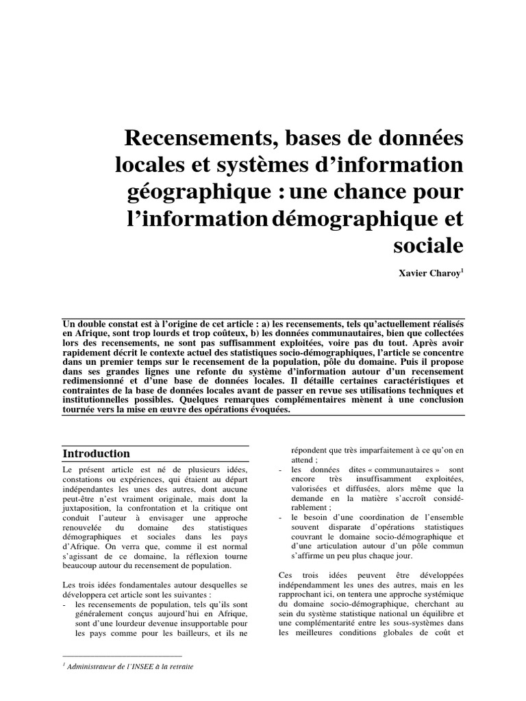 Réforme des recensements en Afrique | PDF | Statistiques | Afrique