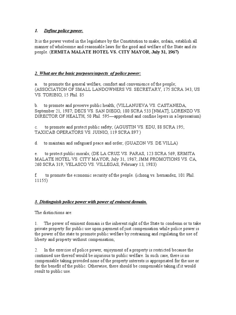 Define Police Power PDF Impeachment Academic Freedom