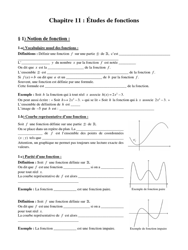 Notions de fonctions sur ℝ | PDF | Fonction (Mathématiques) | Ensemble ...