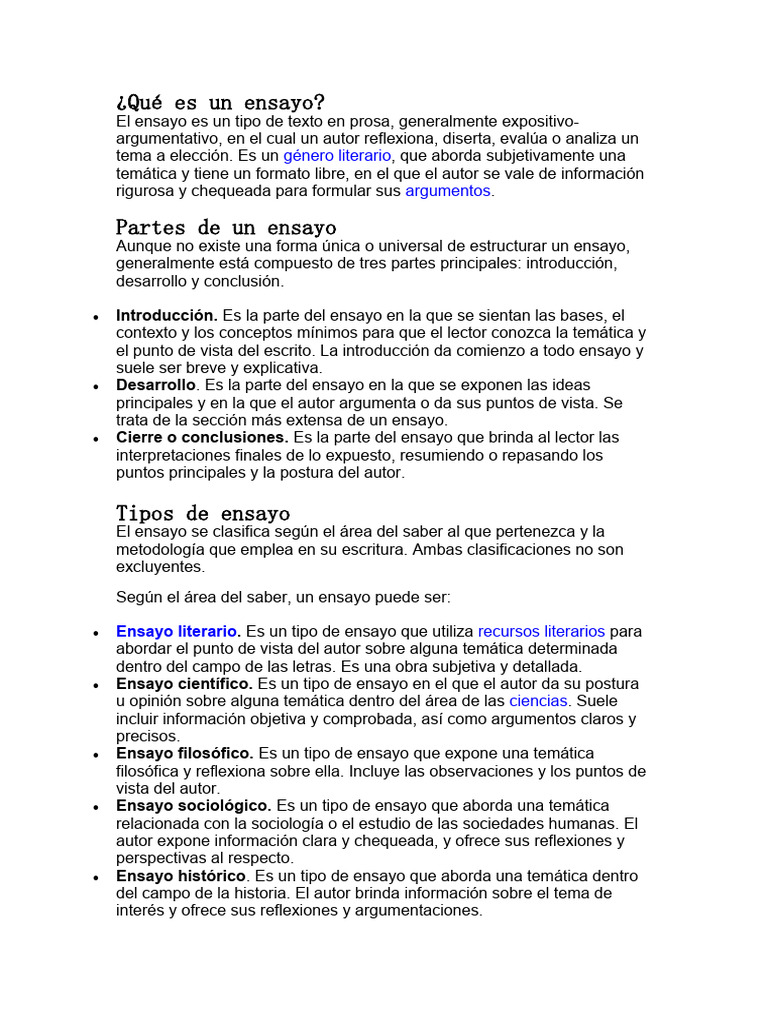 ¿Qué Es Un Ensayo - Docx MAPA MENTAL | PDF | Ensayos | Educación en ...