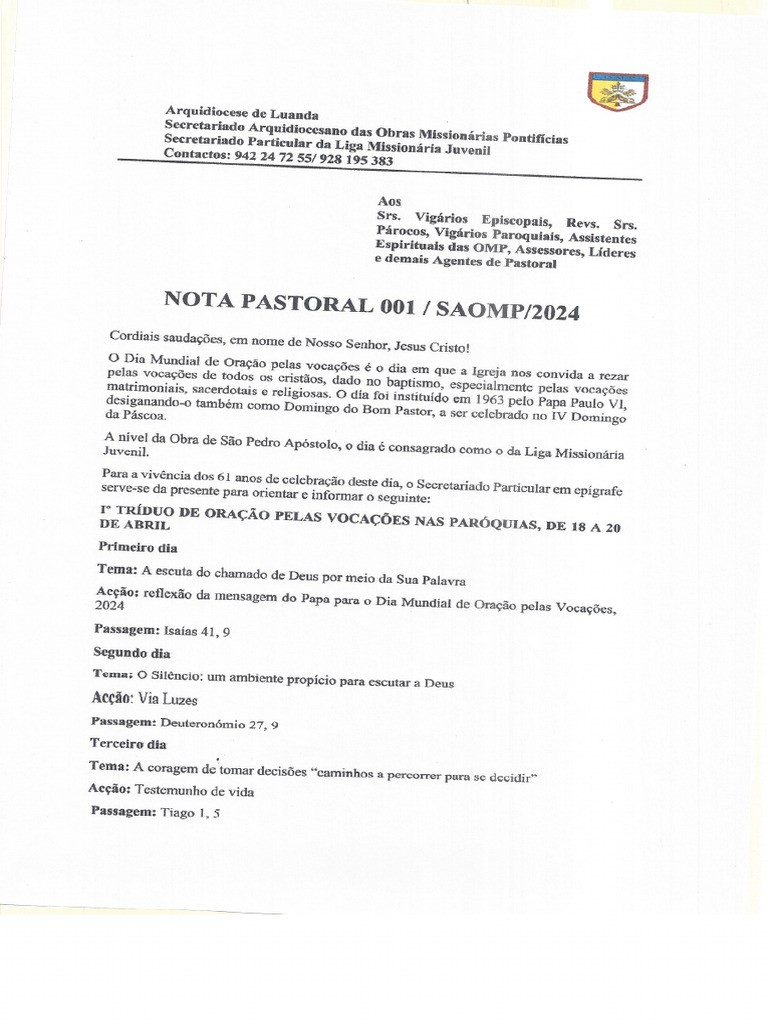 Nota Pastoral | PDF