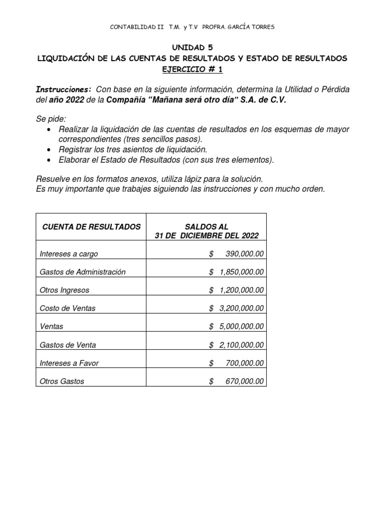 Ejercicio 1 - Liquidacion y Estado de Resultados | PDF | Contabilidad ...