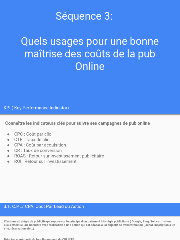 Maîtrise des coûts de la pub online | PDF | Publicité | Communications ...