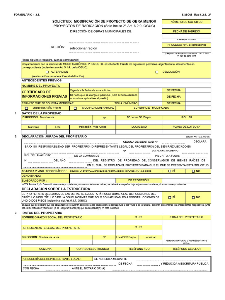 1 3 3 solicitud modificacion proyecto obra menor proyectos de