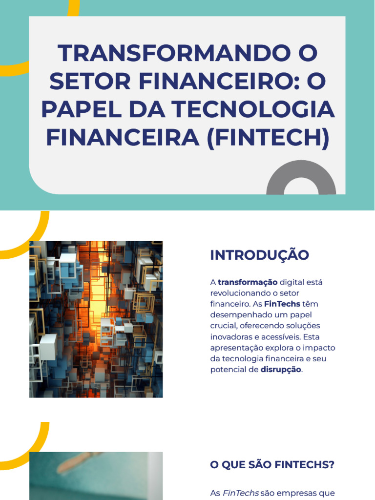 FinTechs: Transformação do Setor Financeiro | PDF | Economias | Business