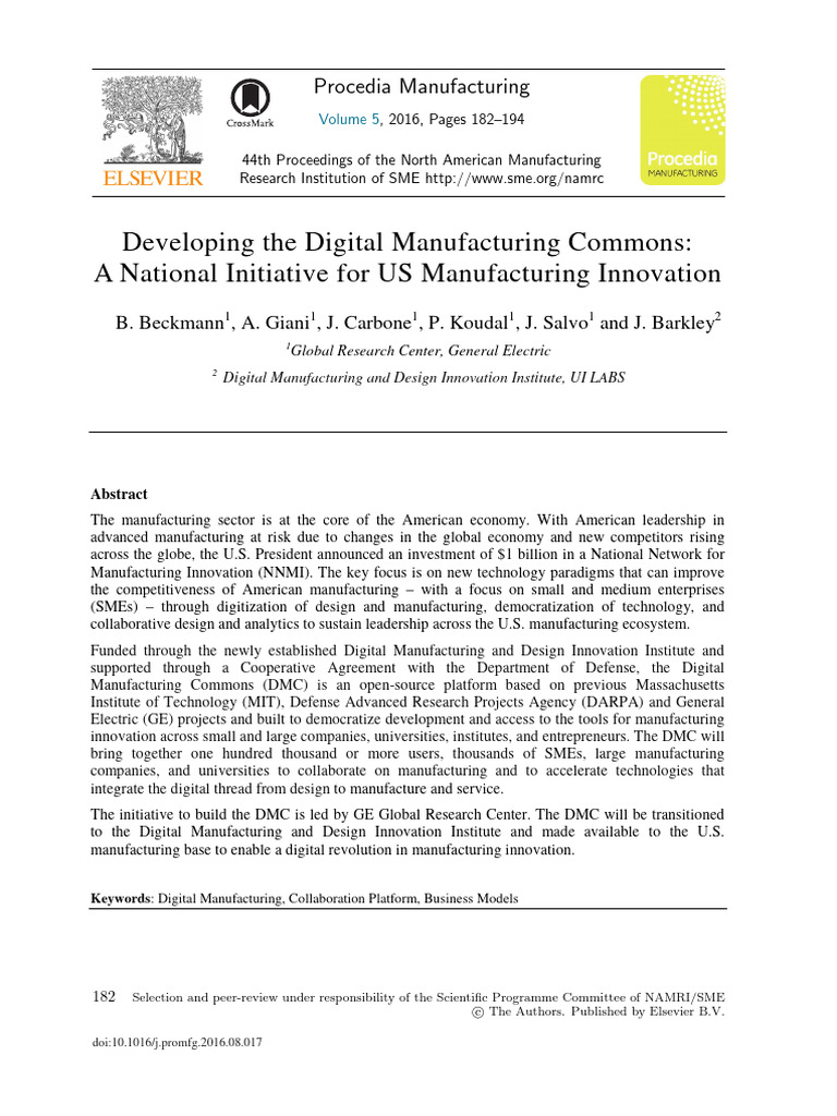Digital Manufacturing Commons Initiative | PDF | Open Source | Computer ...