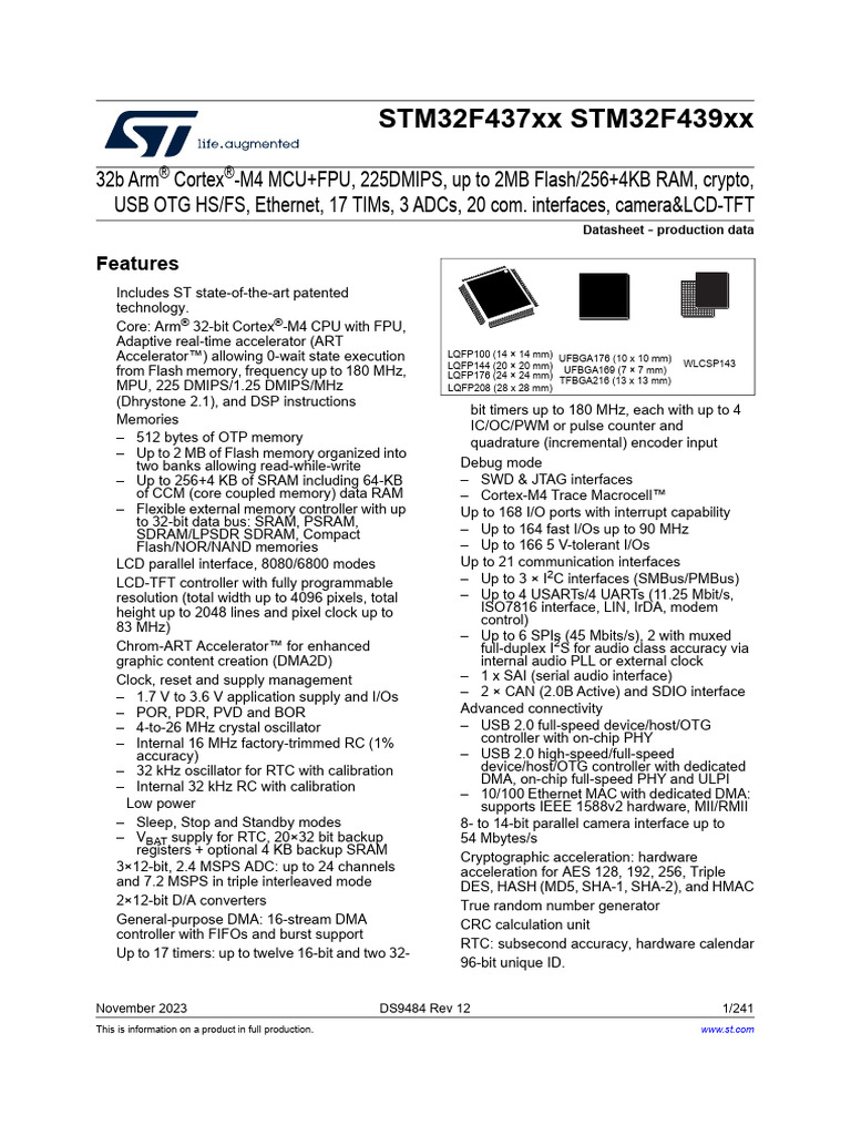 STM 32 F 439 Zi | Download Free PDF | Computer Engineering | Computer ...