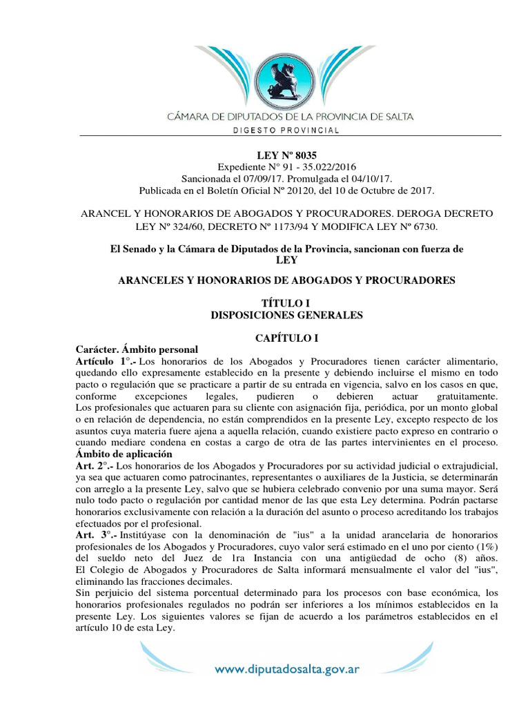 Aranceles y Honorarios Abogados 2017 | PDF | Propiedad de la comunidad ...
