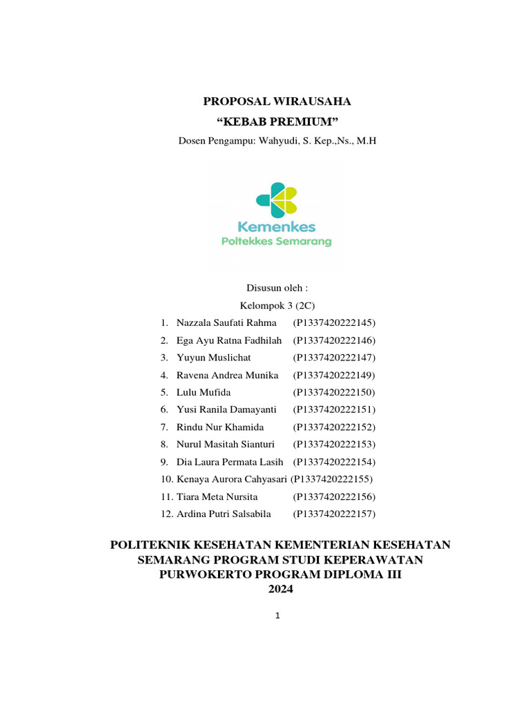 Proposal Usaha Kebab Premium 2024 | PDF | Bisnis