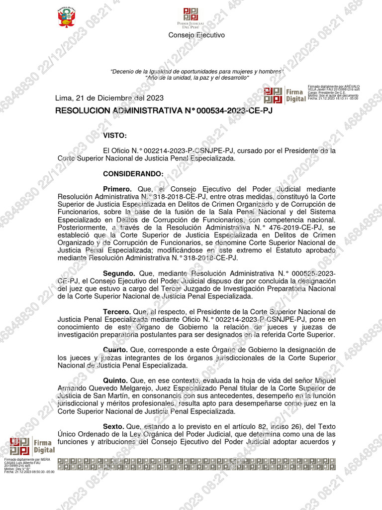 Designación de Juez en Corte Penal | PDF | Separación de poderes | Ley ...