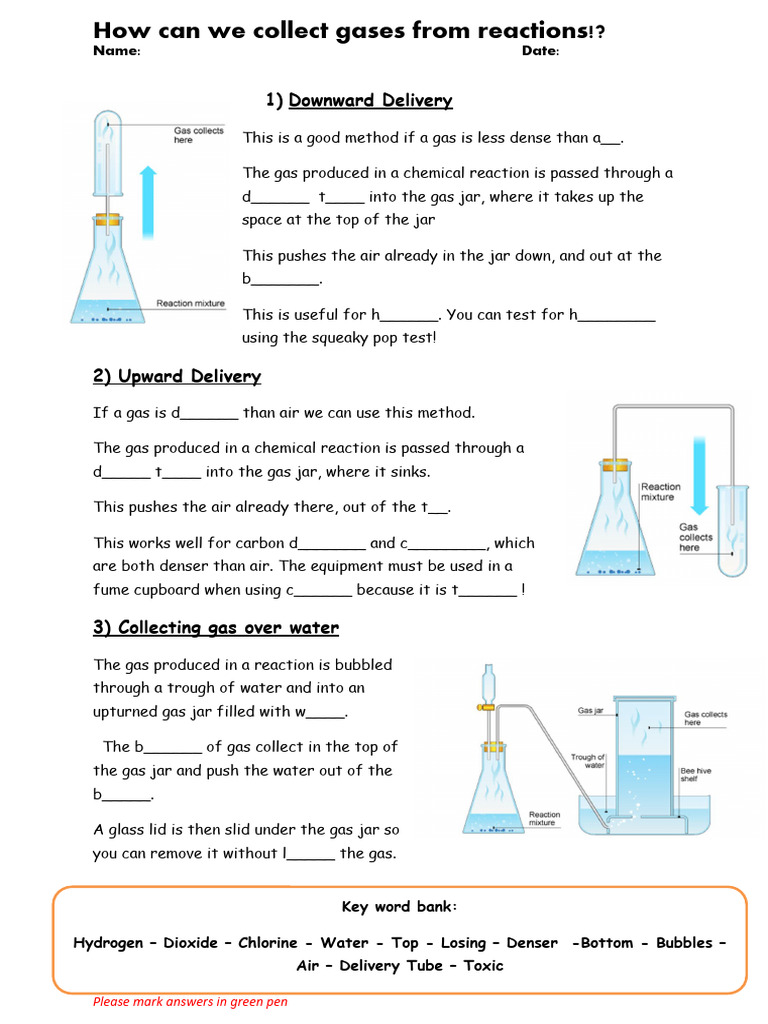 Methods for Collecting Reaction Gases | PDF