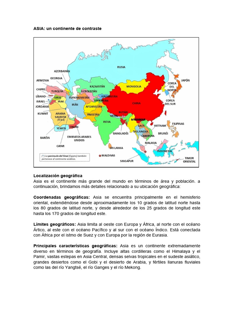 Geografía y Regiones de Asia | PDF | Asia | Siberia