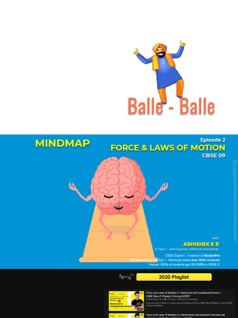Mindmap+ +Force+&+Laws+of+Motion+ | PDF | Momentum | Force