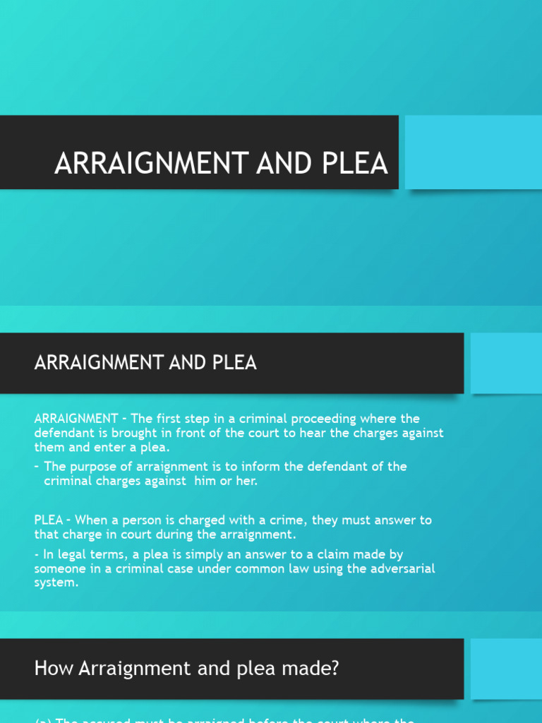 Understanding Arraignment and Plea | PDF | Arraignment | Plea