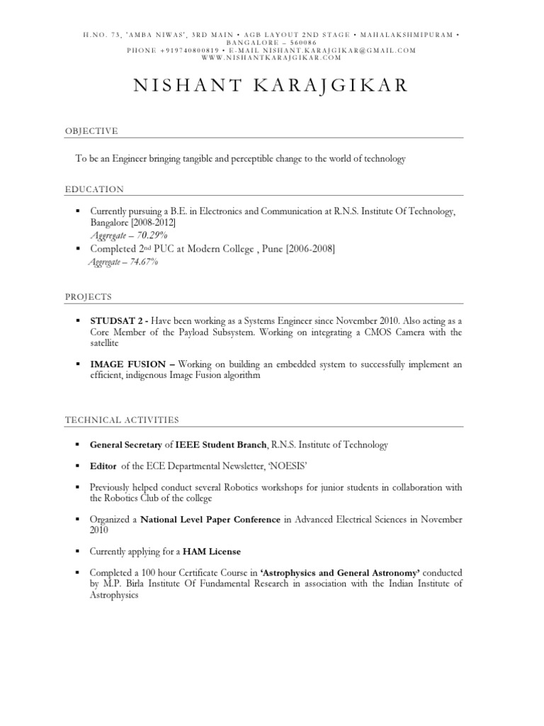 Engineering Student Profile and Achievements | PDF
