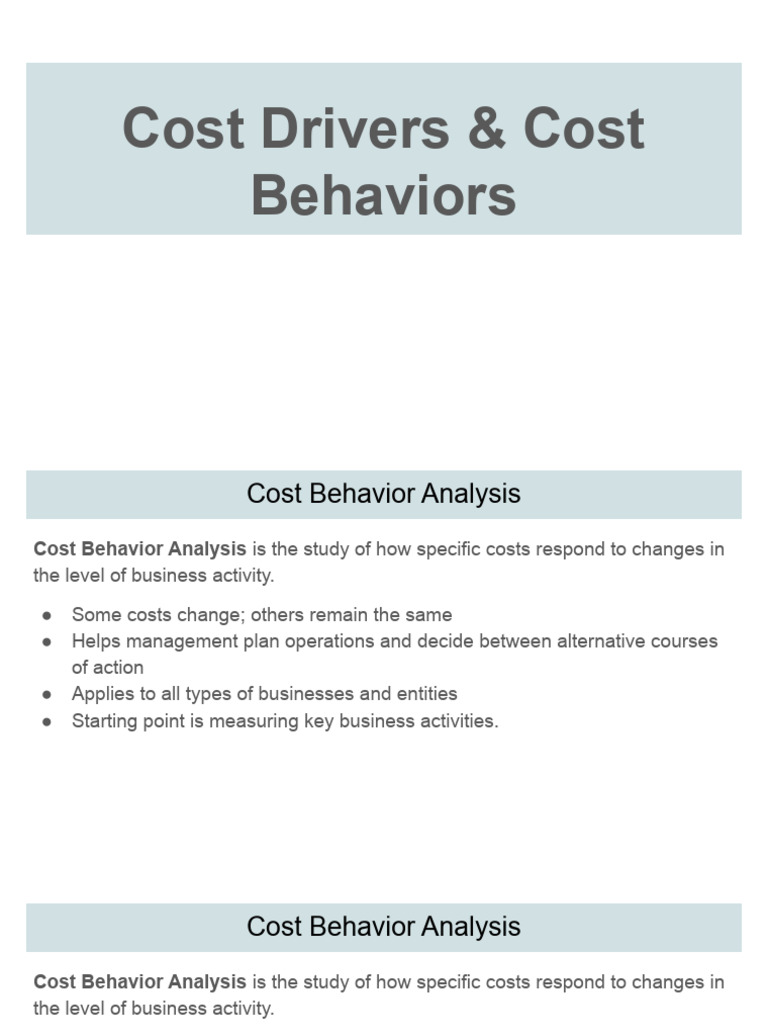 Cost Behavior Analysis Overview | PDF | Linear Regression | Coefficient ...
