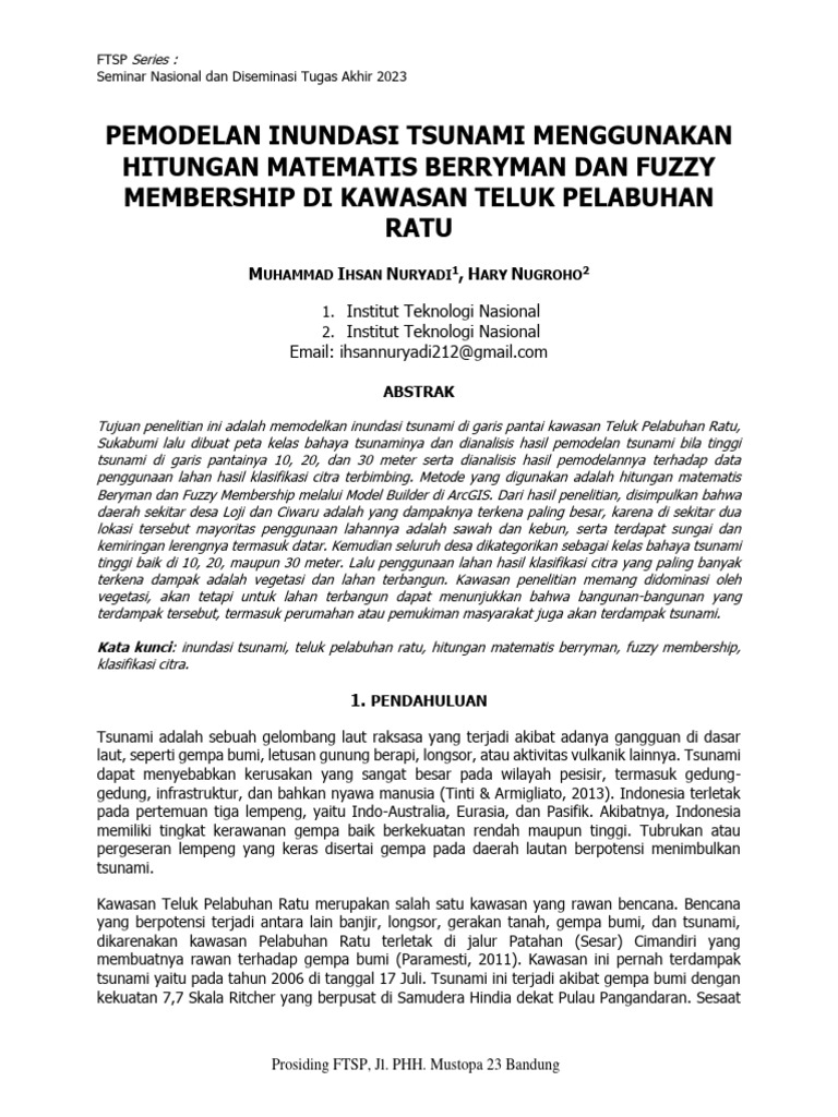 Pemodelan Inundasi Tsunami Pelabuhan Ratu | PDF