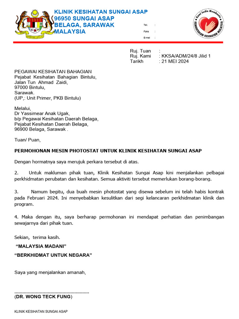 Permohonan Kenderaan Rasmi | PDF