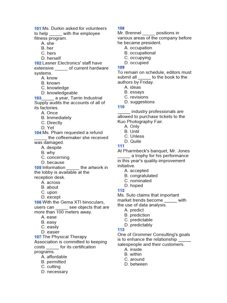 B i test toeic u v o pdf employment