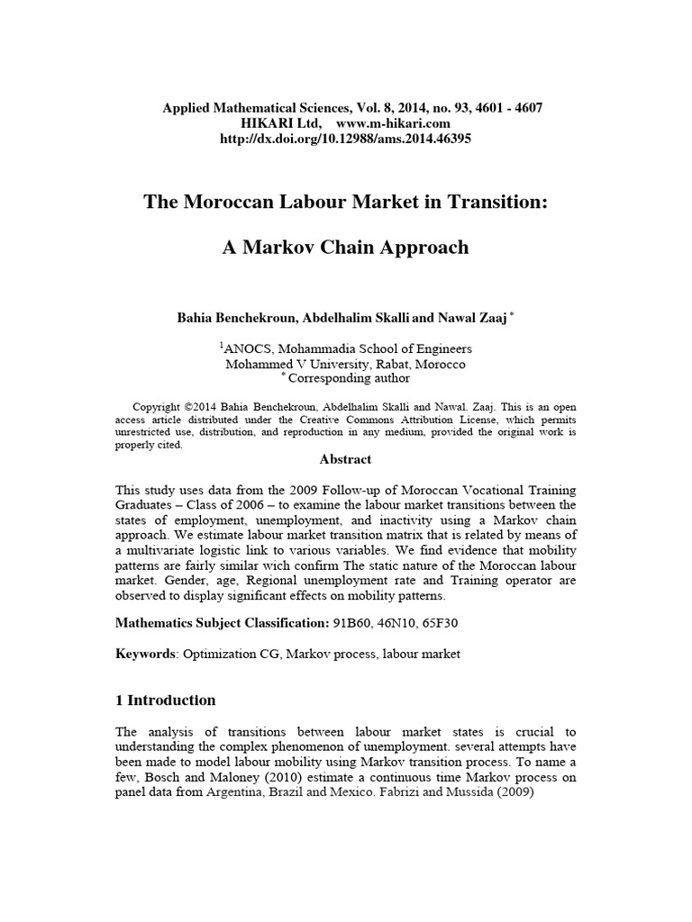 zaajAMS93 96 2014 | PDF | Markov Chain | Applied Mathematics