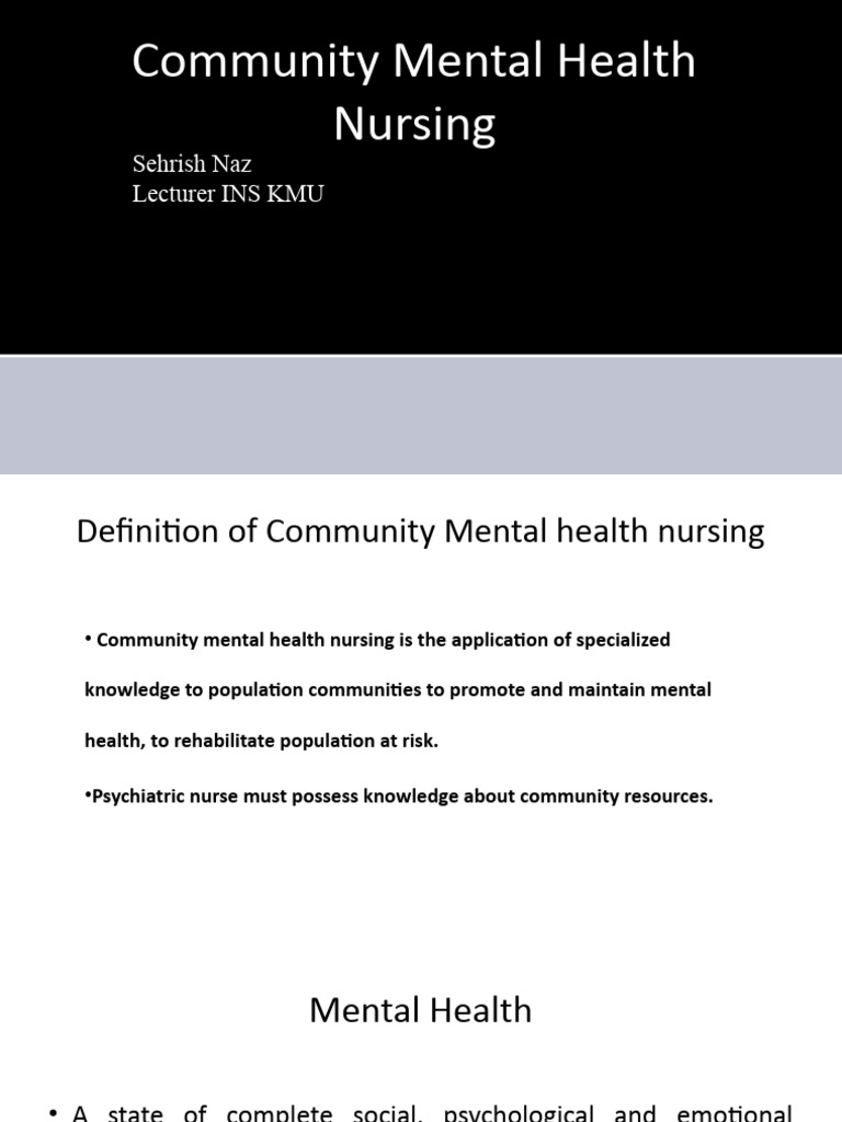 Community Mental Health Nursing Defined | PDF | Mental Health ...