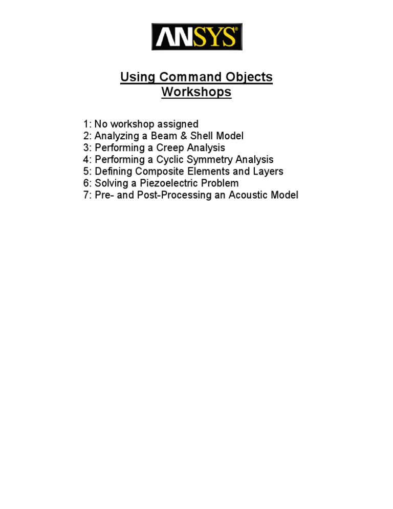 Command Objects Workshop Overview | PDF