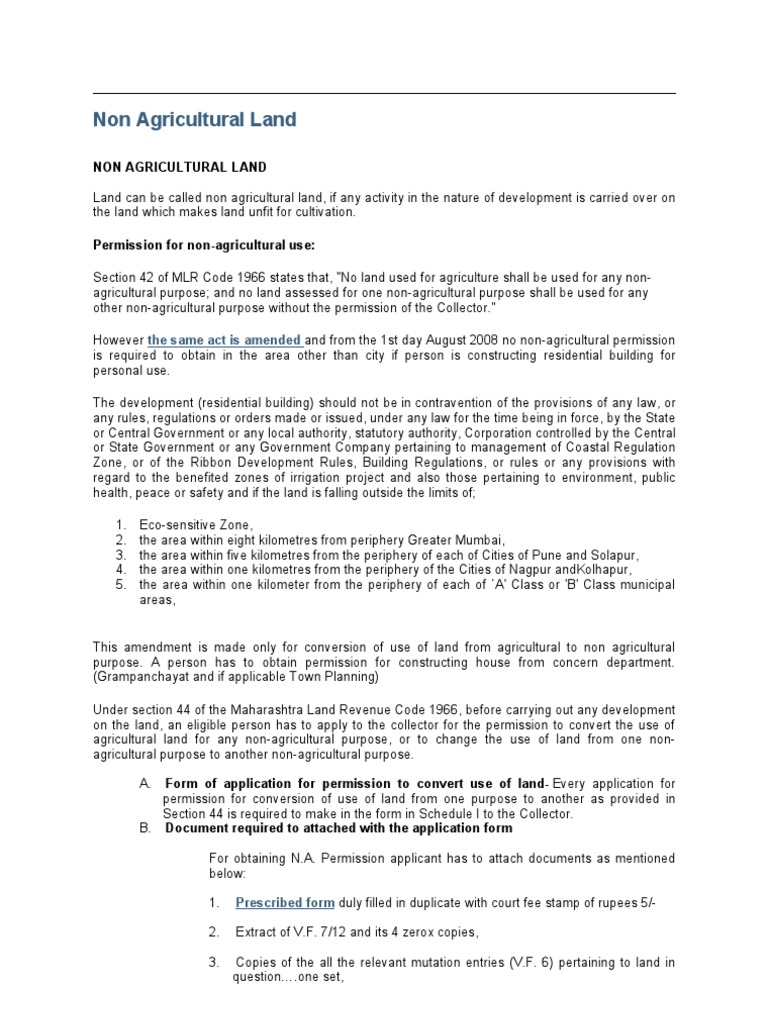 Non-Agricultural Land Use in Maharashtra | PDF | Road | Justice
