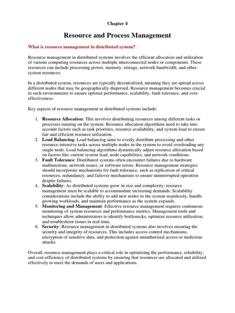 Distributed Systems Resource & Process Management | PDF | Load ...