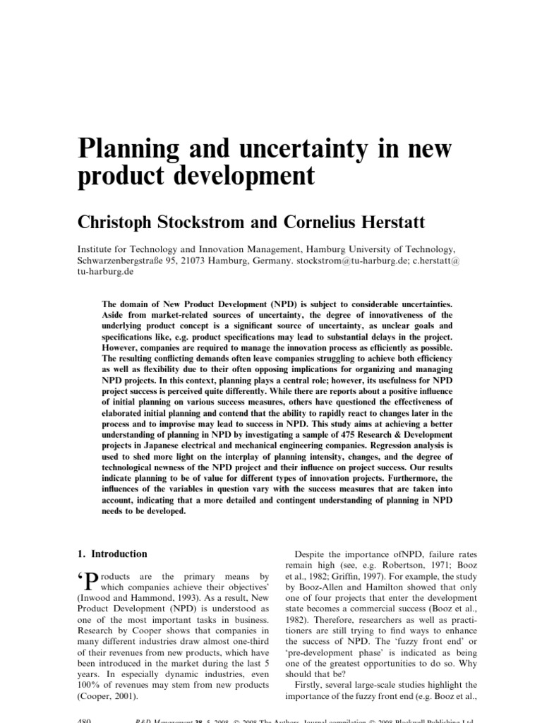 Planning Strategies in New Product Development | PDF | New Product ...