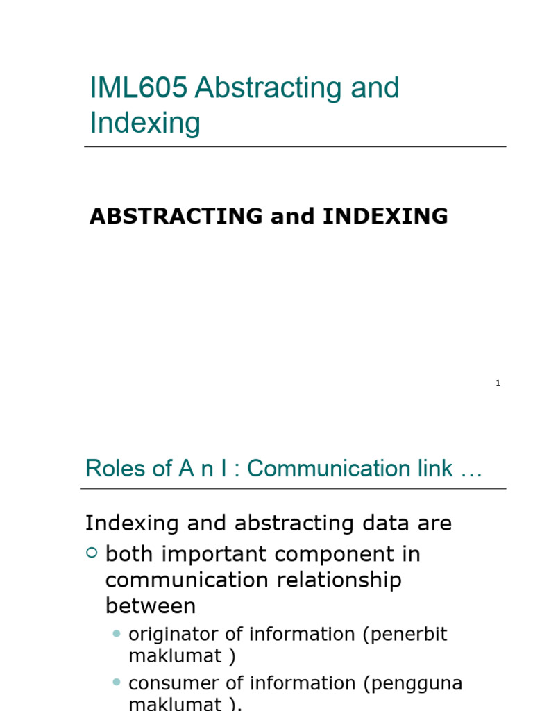 2 - Abstract N Index Functn (Chapter 3a) | PDF | Search Engine Indexing ...