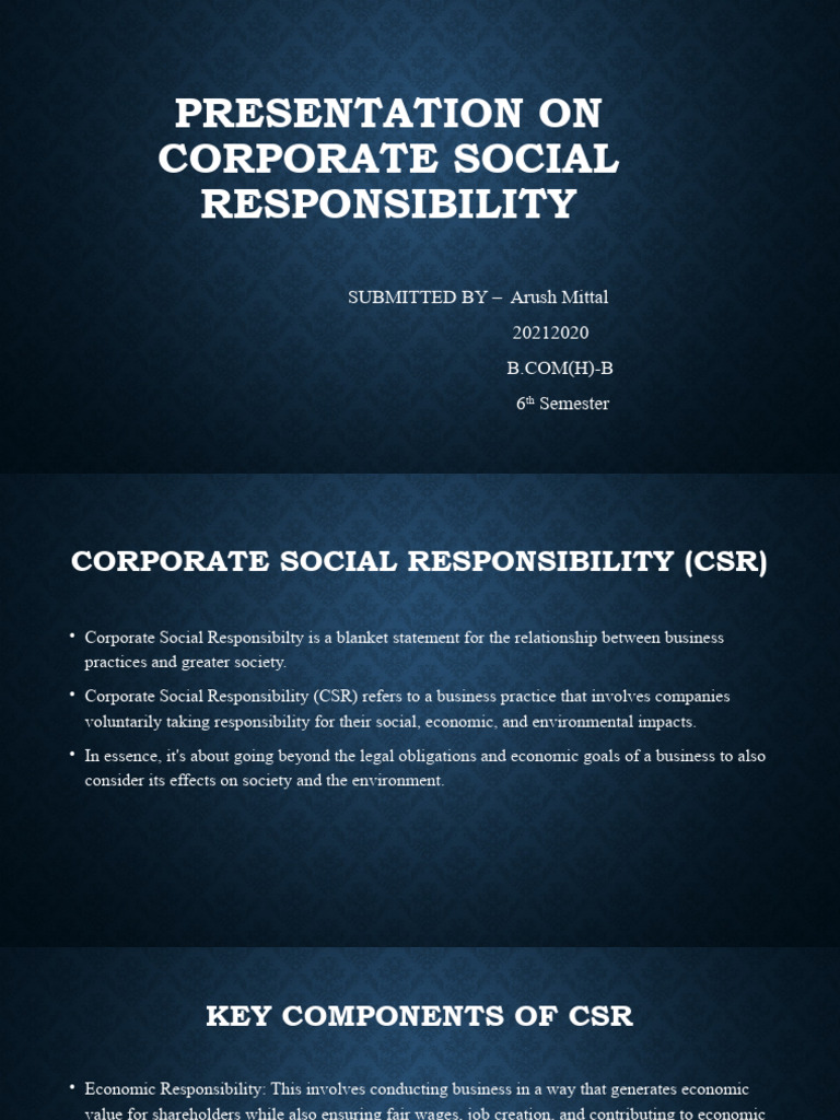 Corporate Social Responsibility Overview | PDF | Corporate Social ...