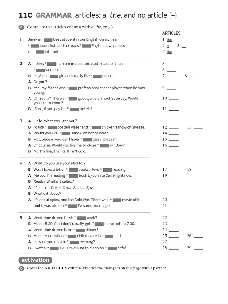 Gram - Articles - A, The, and No Article | PDF