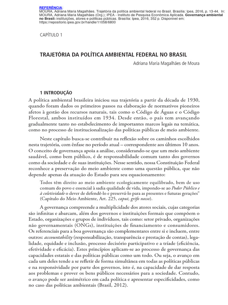 Política Ambiental Federal no Brasil | PDF | Sustentabilidade | Governança