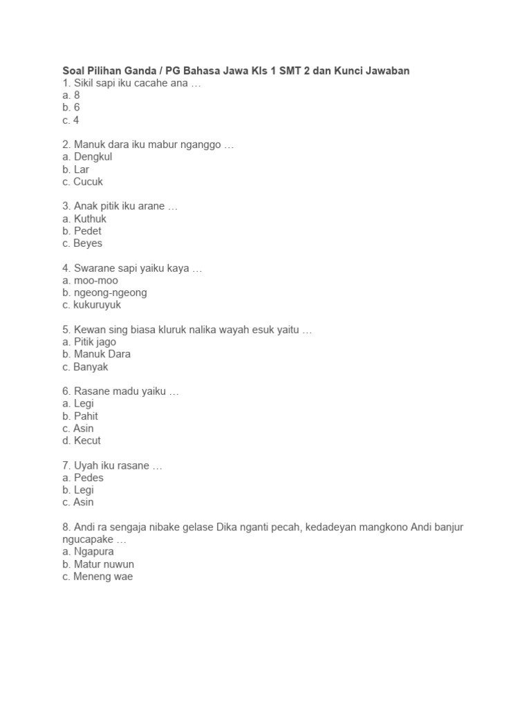Soal Pilihan Ganda | PDF