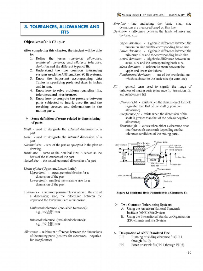 MD1 03 Tolerances, Allowances and Fits March 2023 | PDF