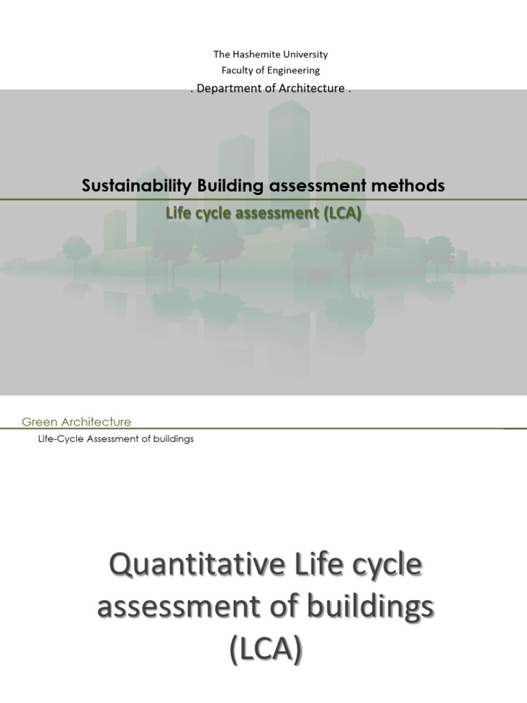 Life Cycle Assessment in Green Architecture | PDF | Life Cycle ...
