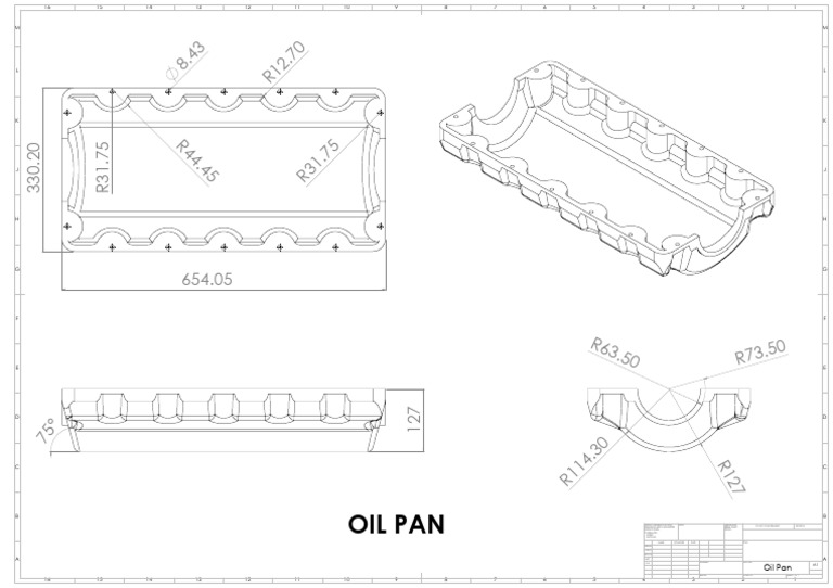 Oil Pan Technical Drawing | PDF