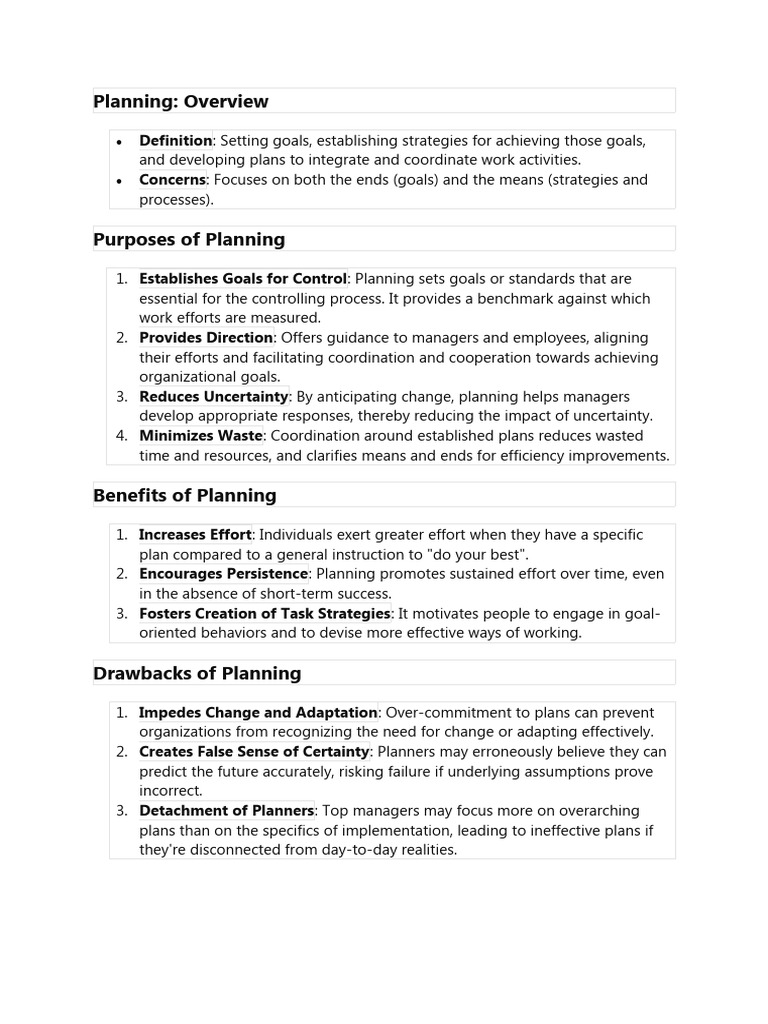 WK 4 - Planning and Controlling | PDF | Goal | Strategic Planning