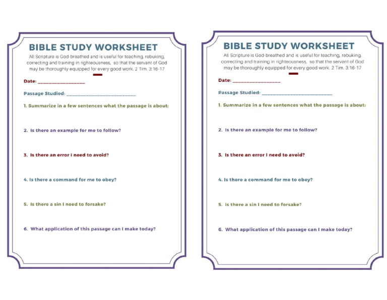 Bible Worksheet Color Half Sheet | PDF