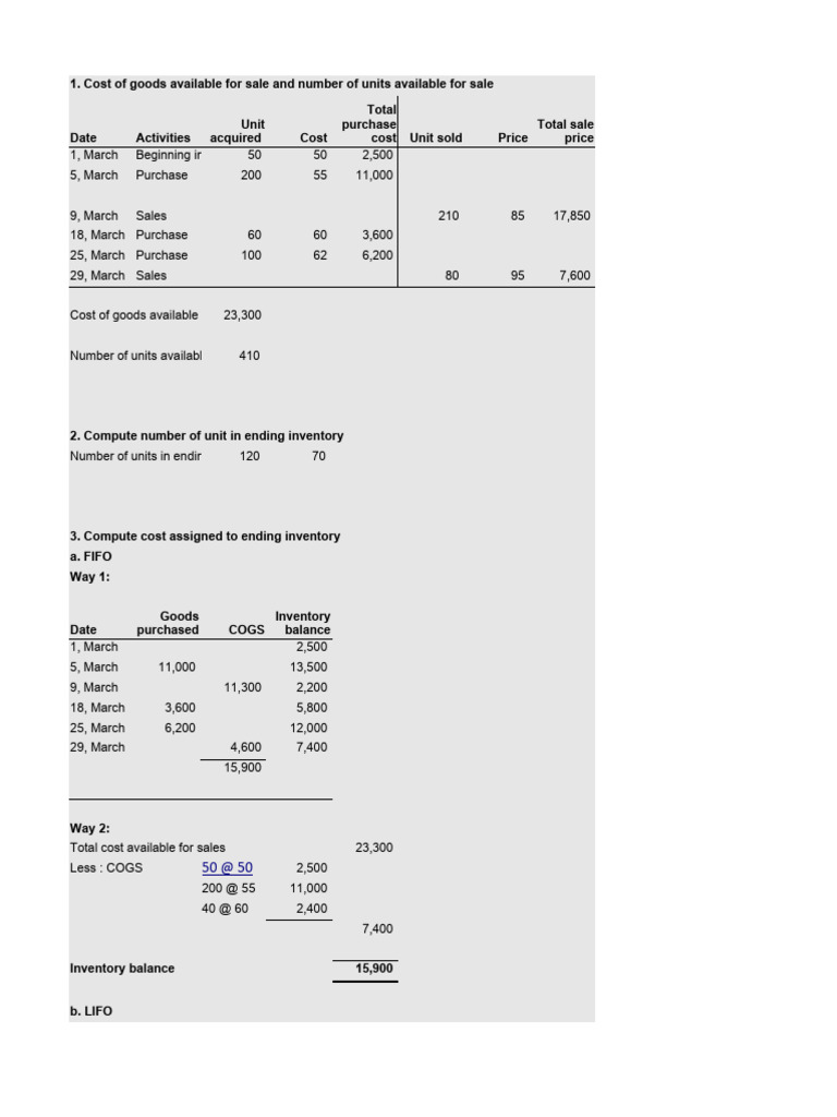 Inventory Costing Methods Analysis | PDF | Cost Of Goods Sold | Inventory
